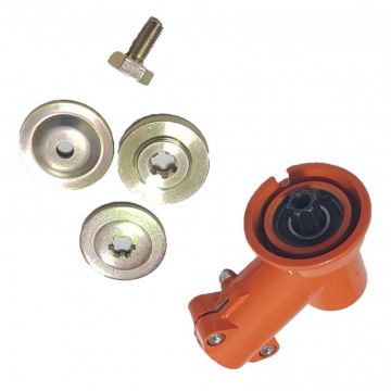 Cap inferior motocoasa pentru teava de 26mm , tija cu 9   (cu surub)