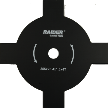 Lama metalica Raider pentru motocoasa, 4 dinti, 255 x 25.4 mm