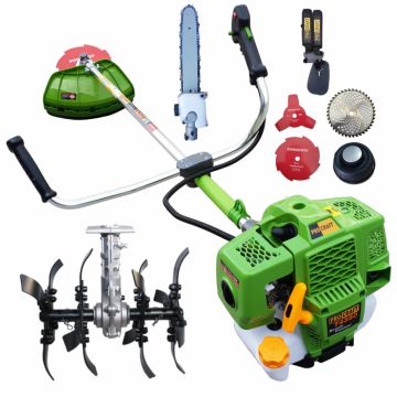 Pachet Motocoasa ProCraft Germany 4350 + Accesoriul Tip Fierastrau + Accesoriul Tip Cultivator, 6CP, 58CC, 4 Sisteme de Taiere