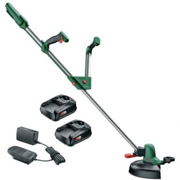 Trimmer pe acumulator pentru tuns gazon/iarba Bosch Universal GrassCut 18-260, 18 V,diametru taiere 26 cm, maner telescopic 120 - 140 cm, include: 2 acumulatori 18 V 2.0 Ah + incarcator