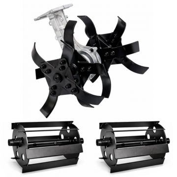 Accesoriu tip Cultivator + Prasitoare , 28mm 9T pentru motocoasa, model premium universal, Mencoza