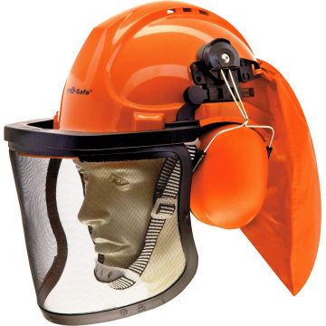 Casca de protectie cu antifoane si viziera RO1504112