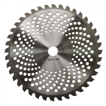 Disc metalic perforat pentru motocoasa, 255x25.4 mm, 40T - 40 dinti cu vidia