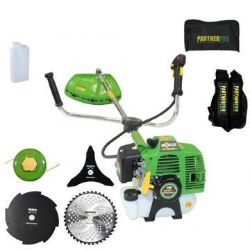 Motocoasa Partner Pro DX52E, Motor 2 timpi, 5.5 CP, 5200 W, Benzina + Ham Dublu (Verde)