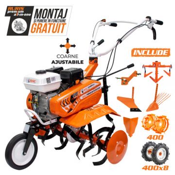 Motosapa Dac 7000acc3 + Roti Cauciuc  4.00-8+Rarita+Plug+Adaptor+Dispozitiv Scos Cartofi+Roti Metalice 400 fara Manicot+cultivator
