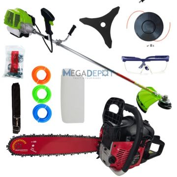 Pachet Motocoasa si Motofirastrau UralMash Campion, 7.5 CP, 12.000RPM, lama 40 cm, accesorii incluse