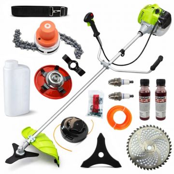 Pachet Motocositoare pe benzina Craft-Tec Mega Power X8800, 8CP, accesoriu de plivit, tambur cu lant,58CC, 12.000RPM, Accesorii incluse