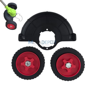 Roti de sprijin pentru trimmer electric, reglaj pe 3 pozitii de inaltime, aparatoare inclusa