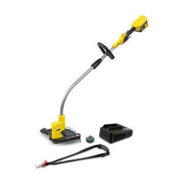 Trimmer electric Karcher LTR 36-33, Diametru de taiere 33 cm, 7000 rpm, + Acumulator 36 V, Incarcator rapid, Curea pentru umar (Galben/Argintiu)