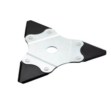 Disc de taiere triunghiular pentru motocositoare, 3T, diametru prindere 25.4mm, diametru disc 230mm, lungime muchie de taiere 65mm, grosime lama 2mm, otel tratat termic